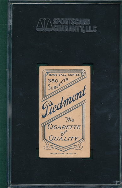 1909-1911 T206 McBride Piedmont Cigarettes SGC 30 *Presents Better*