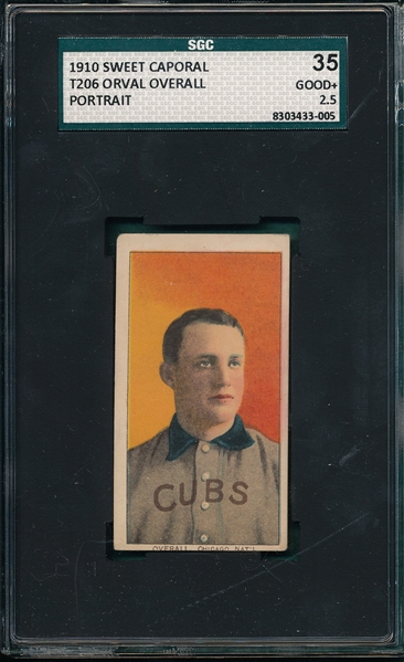 1909-1911 T206 Overall, Portrait, Sweet Caporal Cigarettes SGC 35 *Factory 25*