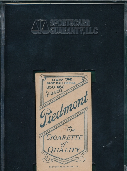 1909-1911 T206 Bergen, Catching, Piedmont Cigarettes SGC 45 