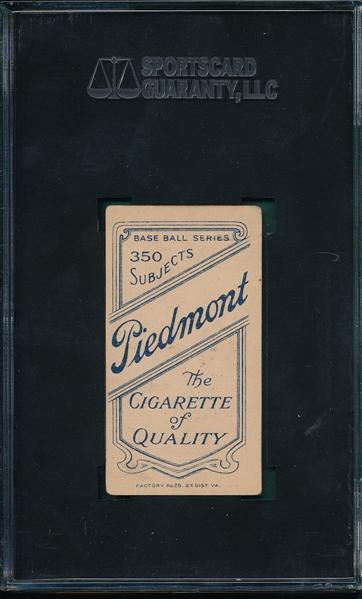 1909-1911 T206 Myers, Batting, Piedmont Cigarettes SGC 50 