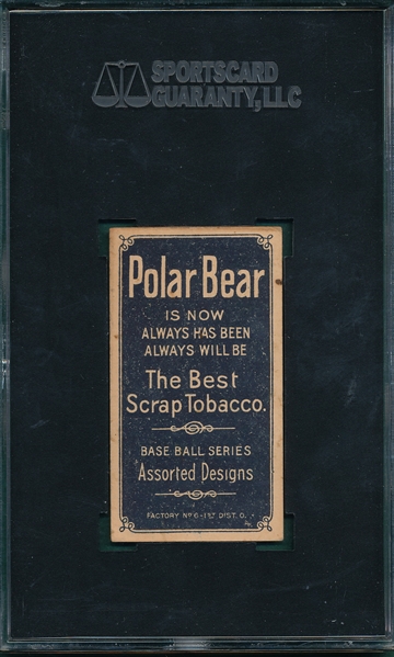 1909-1911 T206 Dougherty, Arm in Air, Polar Bear SGC 50 