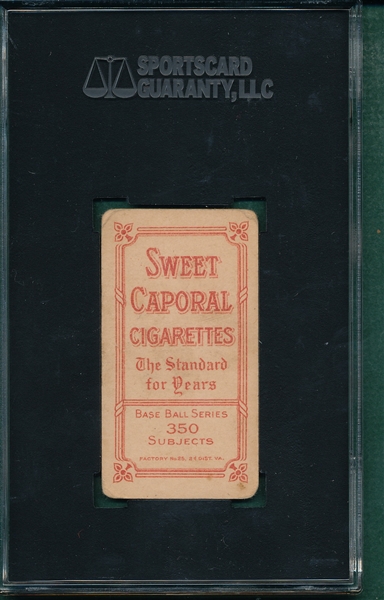 1909-1911 T206 Leach, Portrait, Sweet Caporal Cigarettes SGC 40 *Factory 25*