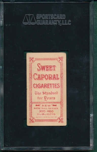 1909-1911 T206 Bridwell, Portrait W/Cap, Sweet Caporal Cigarettes SGC 40 