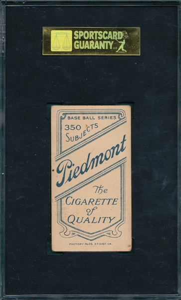 1909-1911 T206 Graham, Peaches, Piedmont Cigarettes SGC 40 