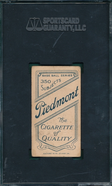 1909-1911 T206 Hofman, Solly, Piedmont Cigarettes SGC 40 