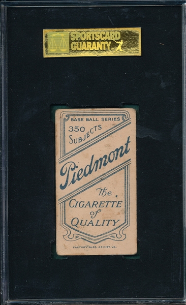 1909-1911 T206 Kroh Piedmont Cigarettes SGC 40 