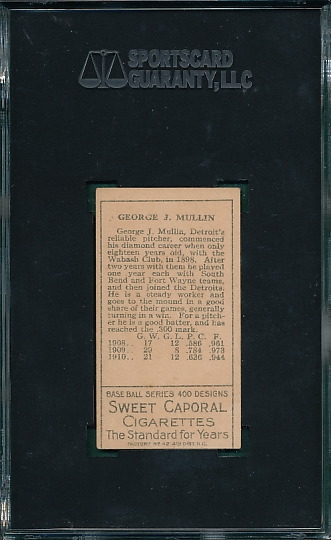 1911 T205 Mullin Sweet Caporal Cigarettes SGC 60
