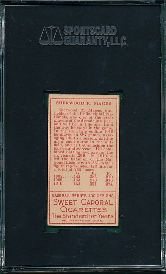 1911 T205 Magee Sweet Caporal Cigarettes SGC Authentic