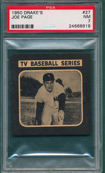 1950 Drake's #27 Joe Page PSA 7 *Only One Graded Higher*