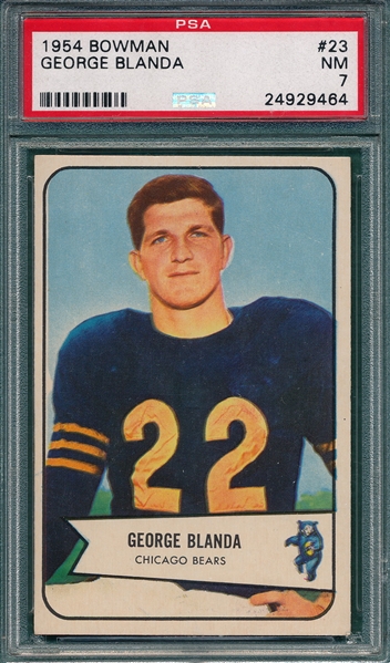 1954 Bowman #23 George Blanda PSA 7 *Rookie*