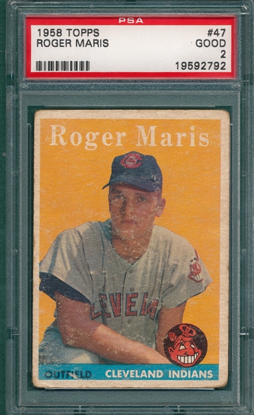 1958 Topps #47 Roger Maris PSA 2 *Rookie*
