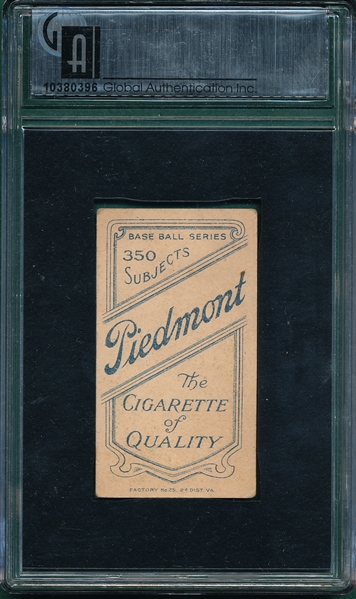 1909-1911 T206 Purtell Piedmont Cigarettes GAI 2