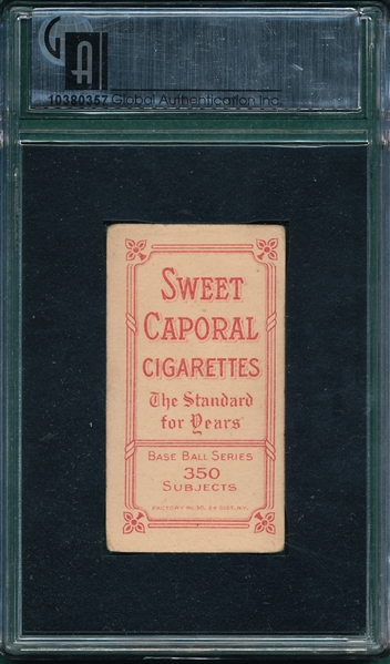 1909-1911 T206 Donlin, Bat, Sweet Caporal Cigarettes GAI 2.5