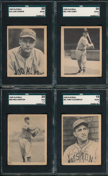 1939 Play Ball Lot of (7) W/ #40 Bagby SGC