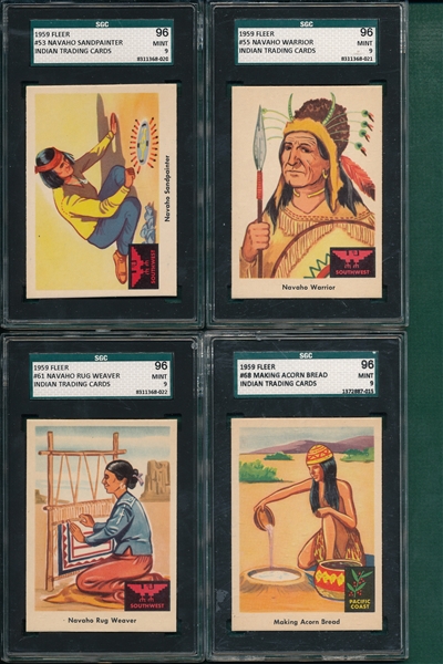 1959 Fleer Indian Trading Gum. Lot of (6) SGC 96 *MINT*
