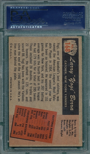 1955 Bowman #168 Yogi Berra PSA 6