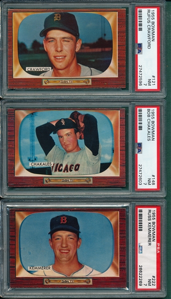 1955 Bowman Lot of (5) W/ #44 O'Connell PSA 7