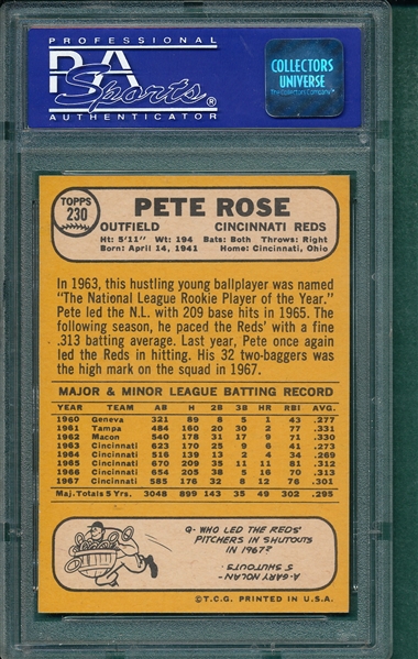 1968 Topps #230 Pete Rose PSA 8