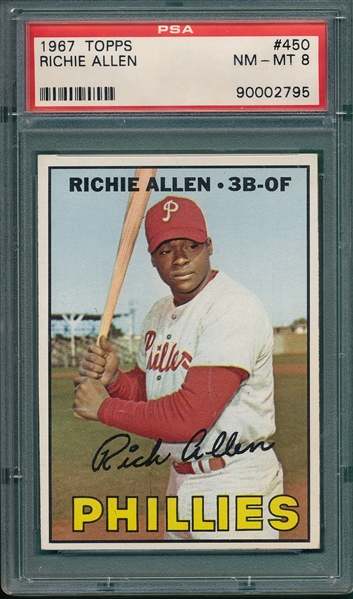 1967 Topps #450 Richie Allen PSA 8