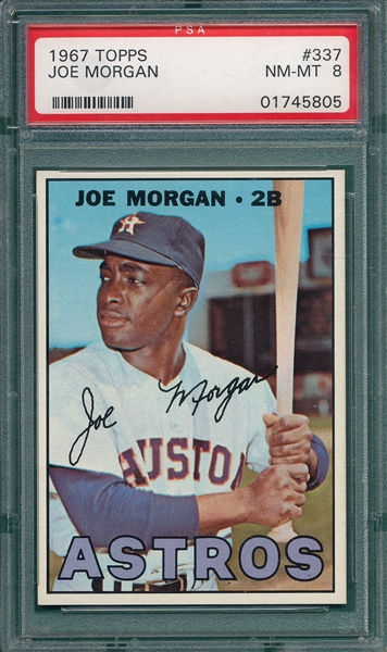 1967 Topps #337 Joe Morgan PSA 8