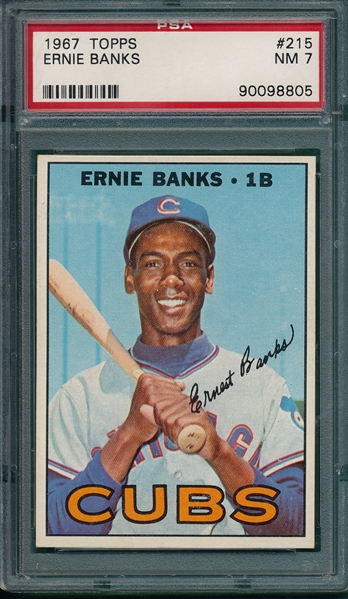 1967 Topps #215 Ernie Banks PSA 7