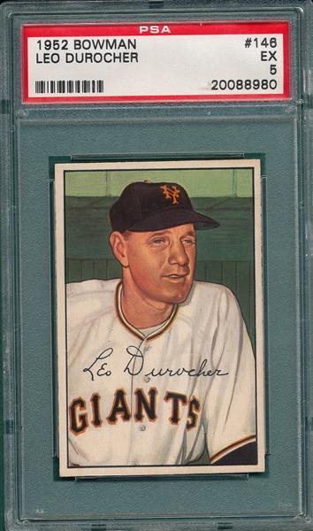 1952 Bowman #146 Leo Durocher PSA 5