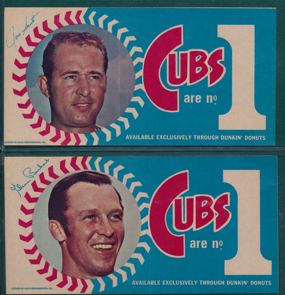 1970 Dunkin Donuts Cubs Stickers Complete Set of (6) W/ Banks