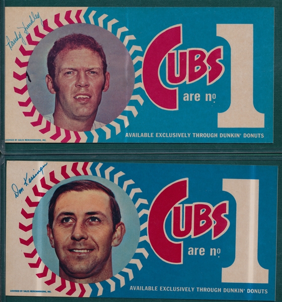 1970 Dunkin Donuts Cubs Stickers Complete Set of (6) W/ Banks