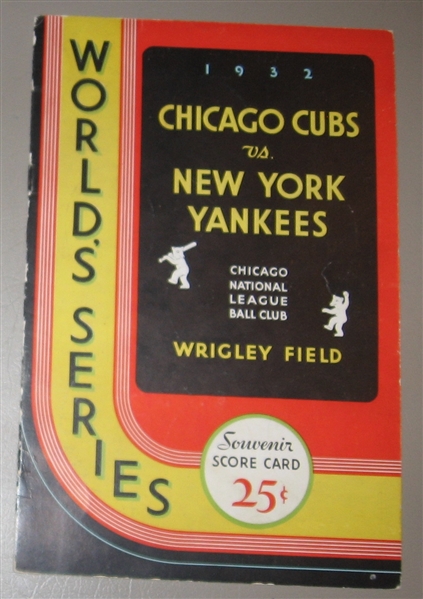 1932 World Series Program, Cubs vs Yankees