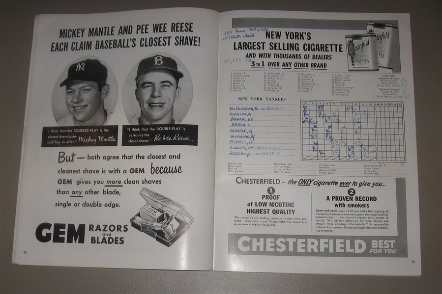 1953 World Series Program, Dodgers vs Yankees