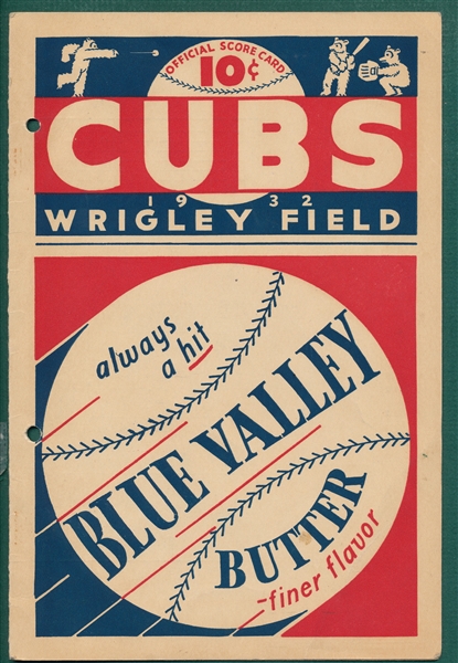 1932-52 Chicago Cubs Scorecards, Lot of (3)