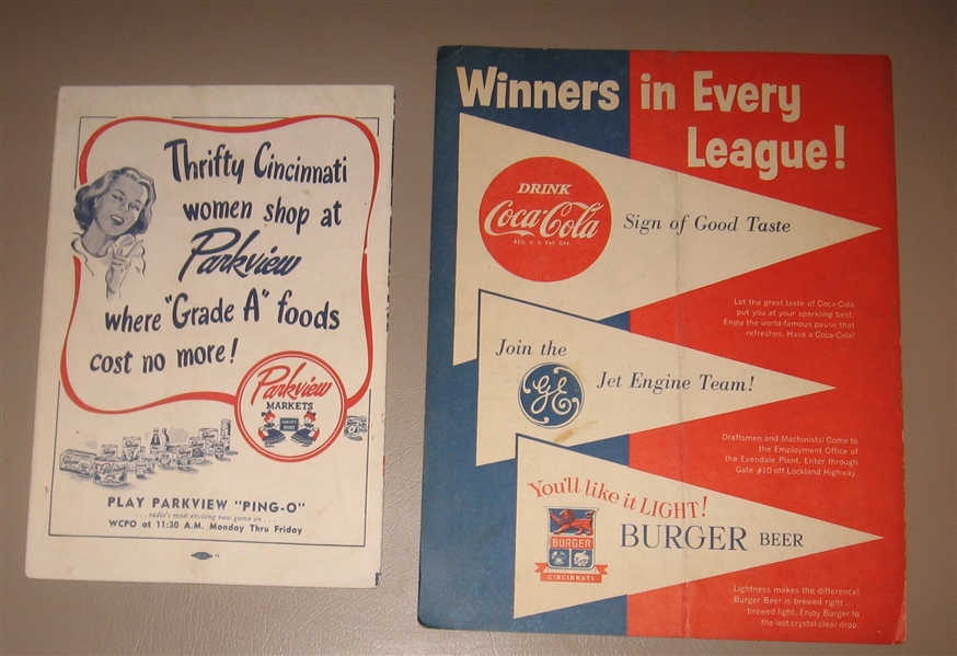 1950-57 Reds, Phillies & White Sox, Scorecards, Lot of (6)