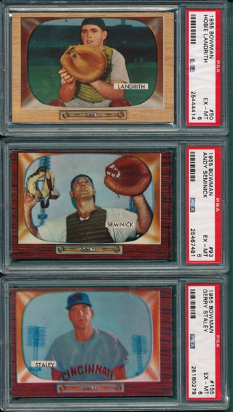 1955 Bowman Lot of (5) W/ #194 Nuxhall, PSA 6
