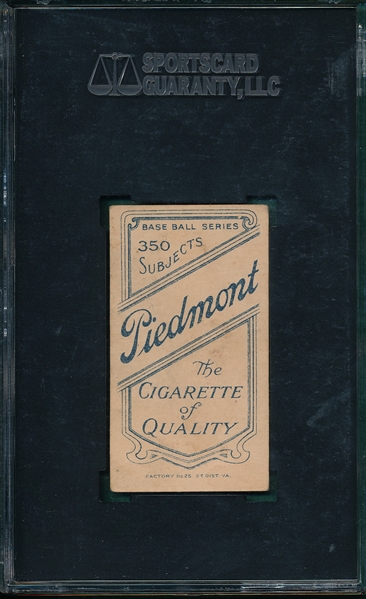 1909-1911 T206 Mathewson, Dark Cap Piedmont Cigarettes SGC 30