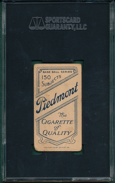 1909-1911 T206 Jennings, Portrait, Piedmont Cigarettes SGC 20