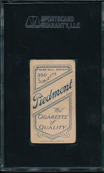 1909-1911 T206 Cicotte Piedmont Cigarettes SGC 40