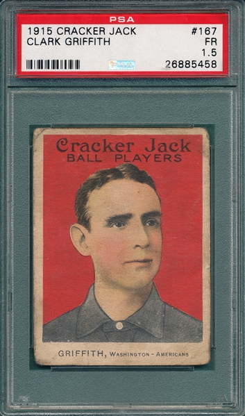 1915 Cracker Jack #167 Clark Griffith PSA 1.5