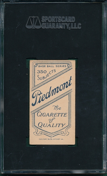 1909-1911 T206 Bastian Piedmont Cigarettes SGC 45 *Southern League*