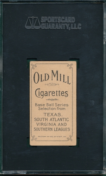 1909-1911 T206 Hooker Old Mill Cigarettes SGC 40 *Southern League*