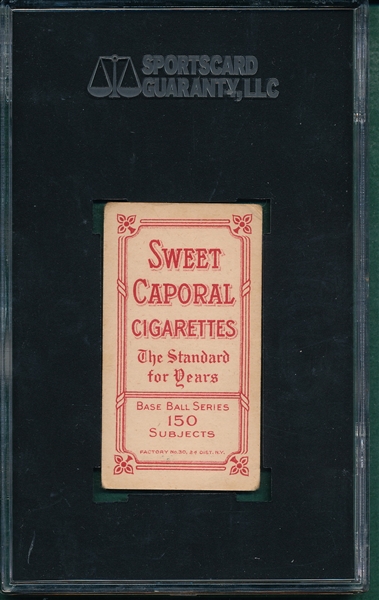 1909-1911 T206 Schulte, Front View, Sweet Caporal Cigarettes SGC 30 