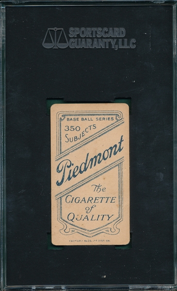 1909-1911 T206 McGlynn Piedmont Cigarettes SGC 20