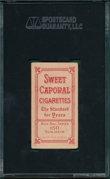 1909-1911 T206 O'Leary, Portrait, Sweet Caporal Cigarettes SGC 20