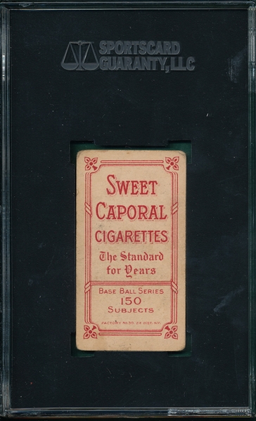 1909-1911 T206 Doyle, Larry, Throwing, Sweet Caporal Cigarettes SGC 35
