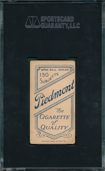1909-1911 T206 Rucker, Portrait, Piedmont Cigarettes SGC 50
