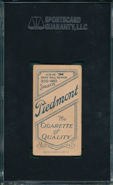 1909-1911 T206 Tannehill, Name on Front, Piedmont Cigarettes SGC 45