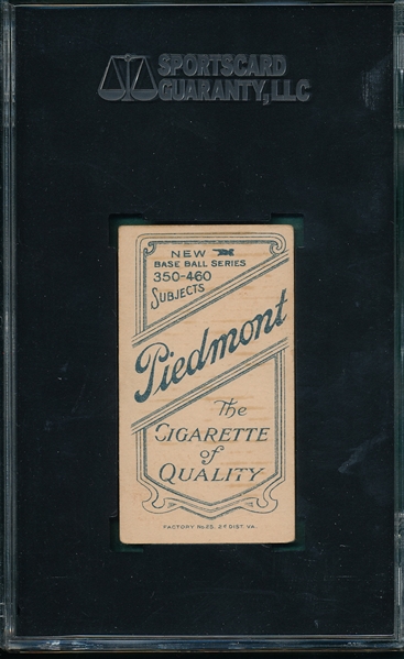1909-1911 T206 Bell, Follow Though, Piedmont Cigarettes SGC 40