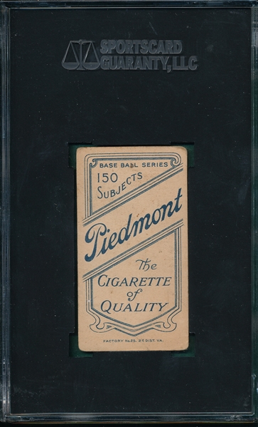 1909-1911 T206 McIntyre, Harry, Brooklyn, Piedmont Cigarettes SGC 40