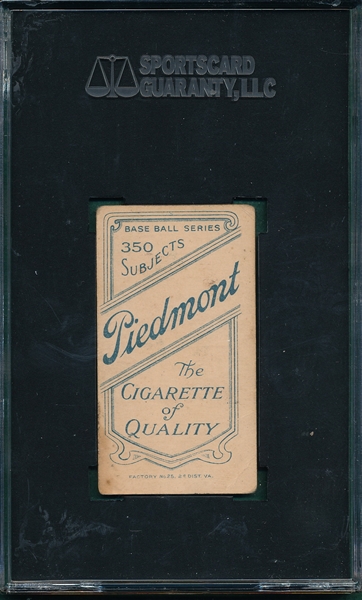 1909-1911 T206 McIntyre, Matty, Piedmont Cigarettes SGC 40