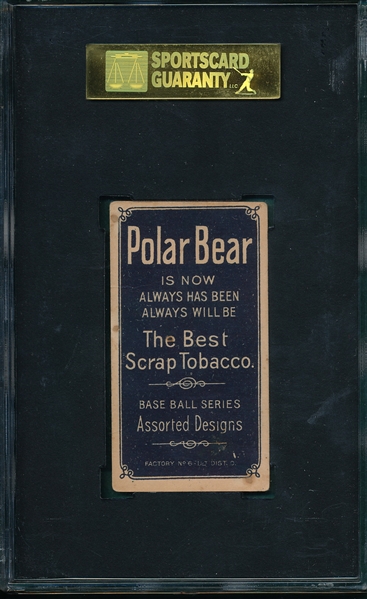 1909-1911 T206 Chase, Portrait, Blue, Polar Bear SGC 40