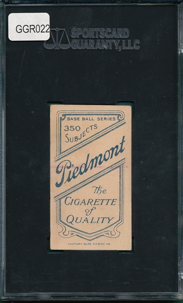 1909-1911 T206 Mullin, Bat, Piedmont Cigarettes SGC 40